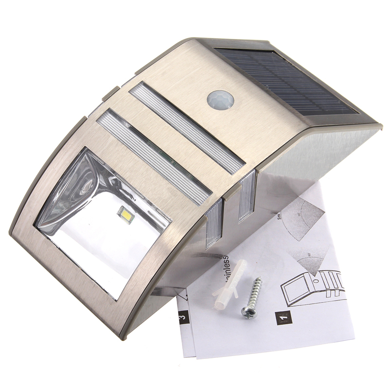2-LED Solar Powered PIR Motion Sensor Security Light Wall Outdoor Home Garden Waterproof Energy Saving Lights Mayitr