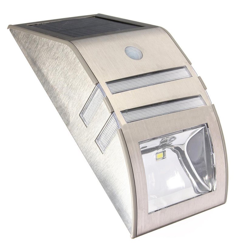 2-LED Solar Powered PIR Motion Sensor Security Light Wall Outdoor Home Garden Waterproof Energy Saving Lights Mayitr