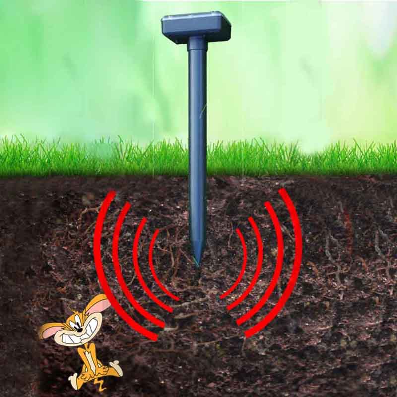 2Pcs Solar Powered Sound Wave Sonic Repeller Outdoor Garden Solar Lights Yard Farm Mouse Gopher Snake Rodent Repeller Solar Lamp (10)