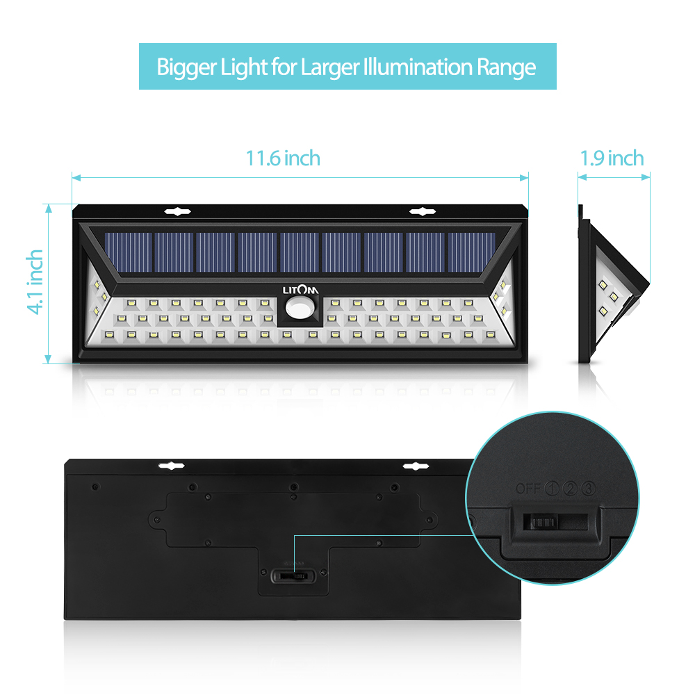 Litom solar lights outdoor 54 deals led