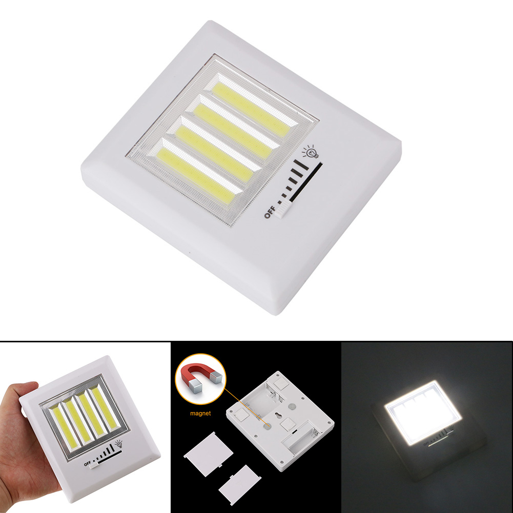 Newest 4 Cob Led Wall Light Night Lights Lamp Battery Operated