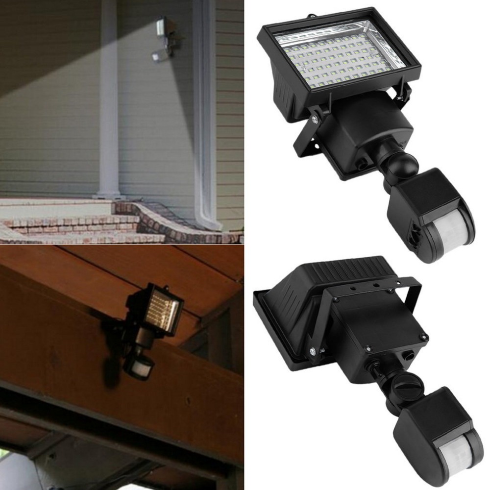 2pcs 60 Leds Outdoor Solar Motion Sensor Security Flood Light Spot