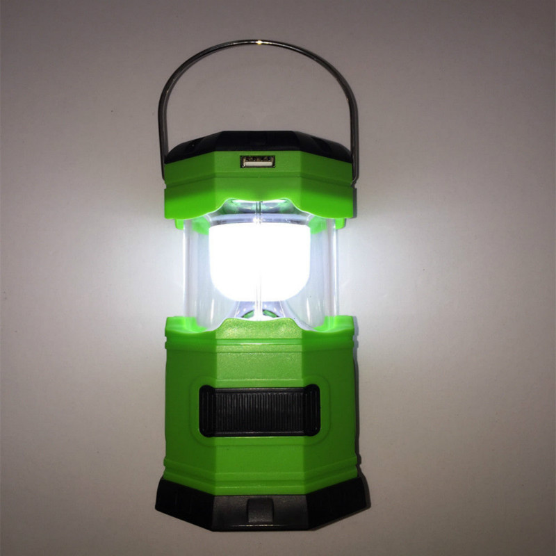 Portable Outdoor Lantern Flashlight Camping Lamp LED USB Solar Powered