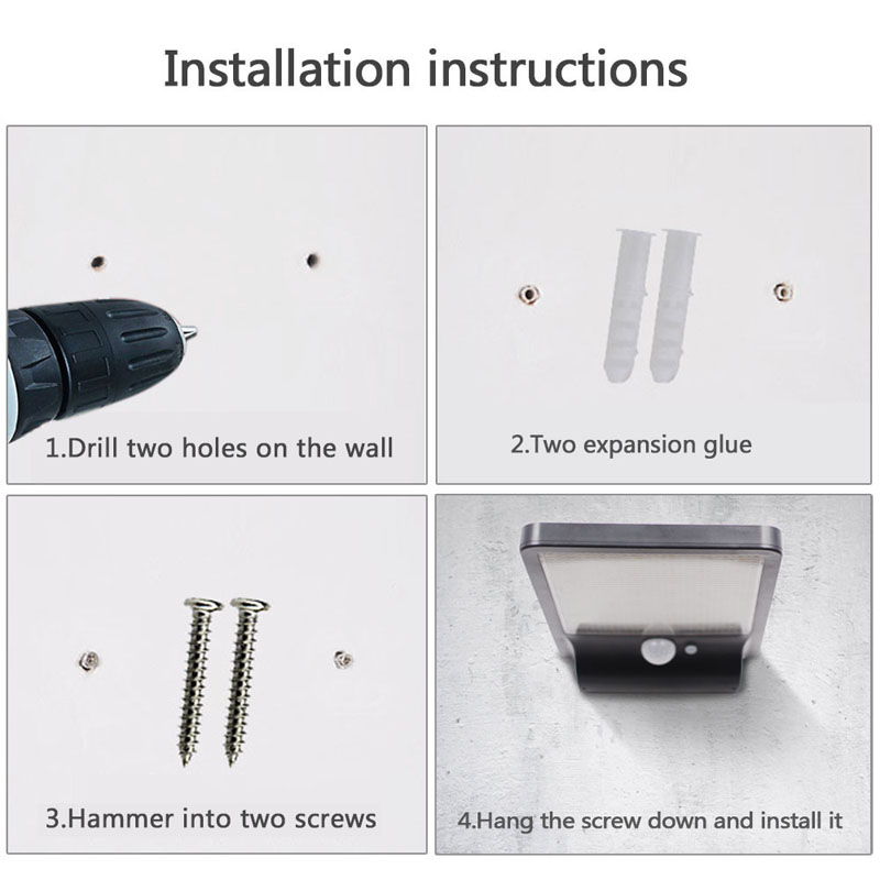 Outdoor Led Solar with Motion Sensor Lights Wireless Waterproof Exterior Security Solar Light for Yard Garden Path Solar Lamp (25)