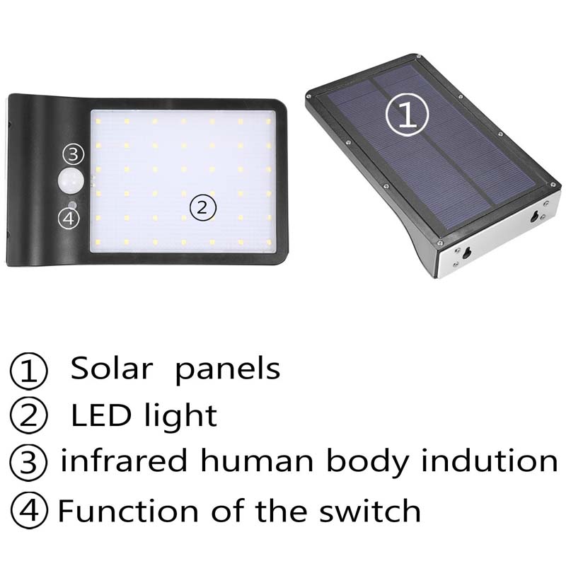 Outdoor Led Solar with Motion Sensor Lights Wireless Waterproof Exterior Security Solar Light for Yard Garden Path Solar Lamp (1)