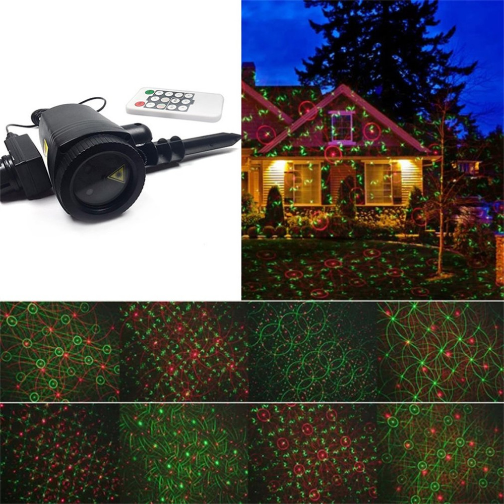 Outdoor Led Lawn Lamp Laser Light Waterproof With Remote Control