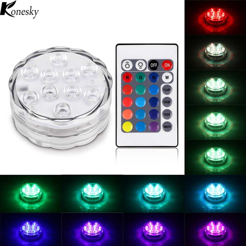 led submersible light battery waterproof underwater pool pond lighting fashion