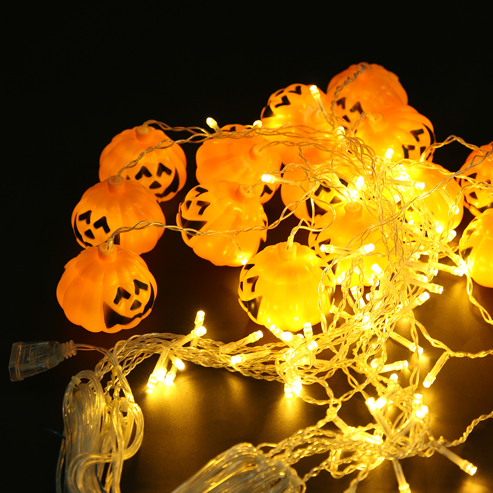 96pcs Led Strip Pumpkin Fairy Lights Led Curtain String Lights