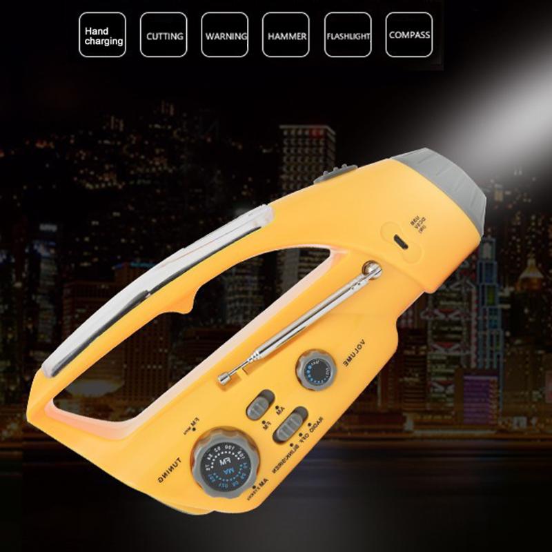 Outdoor Caming Safety Hammer Phone Charger Solar Power LED Flashlight Lamp Torch