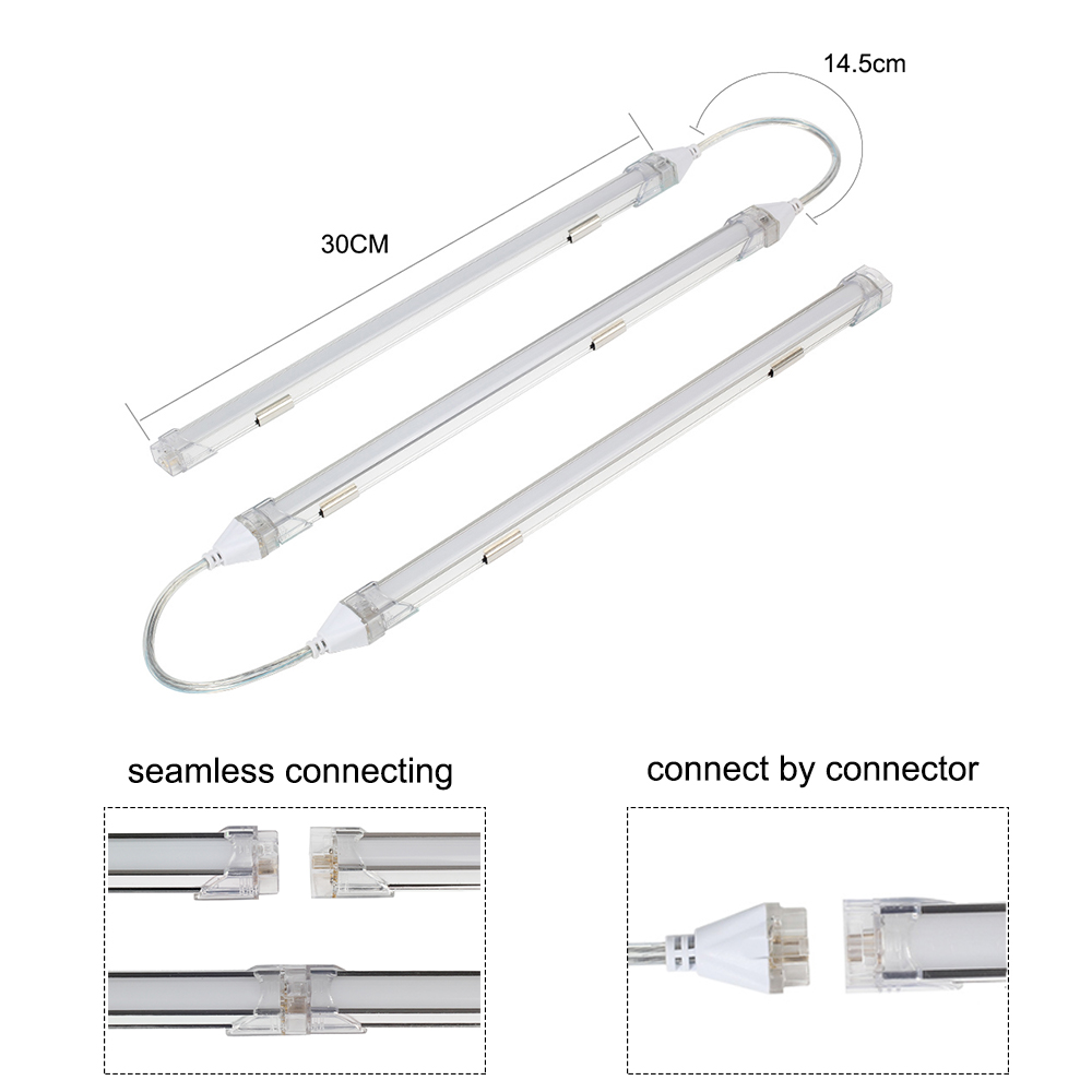 LED Bar Light Set 3PCS 30CM Dimmable Touch Sensor Bar light Warm white ...