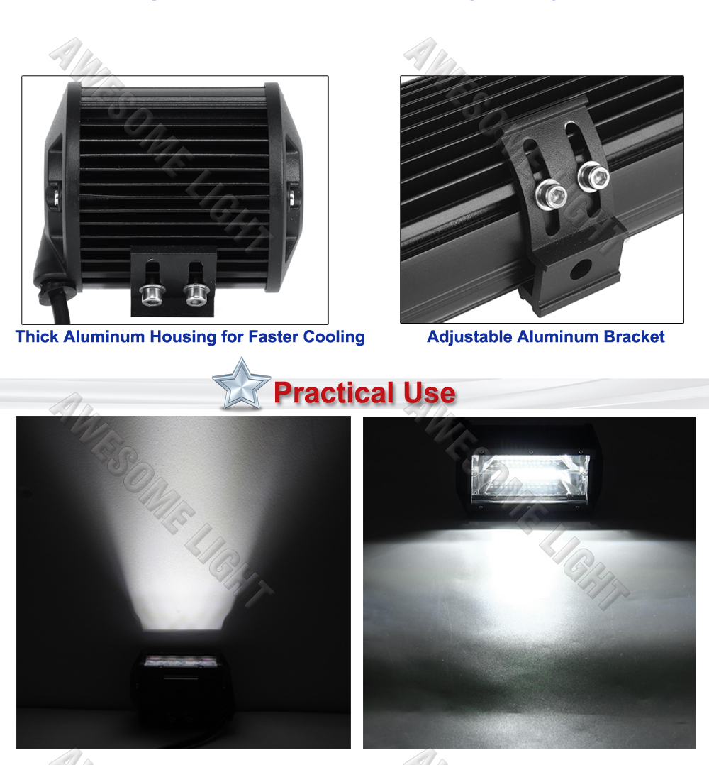 tri rows led work light bar 12v (5)