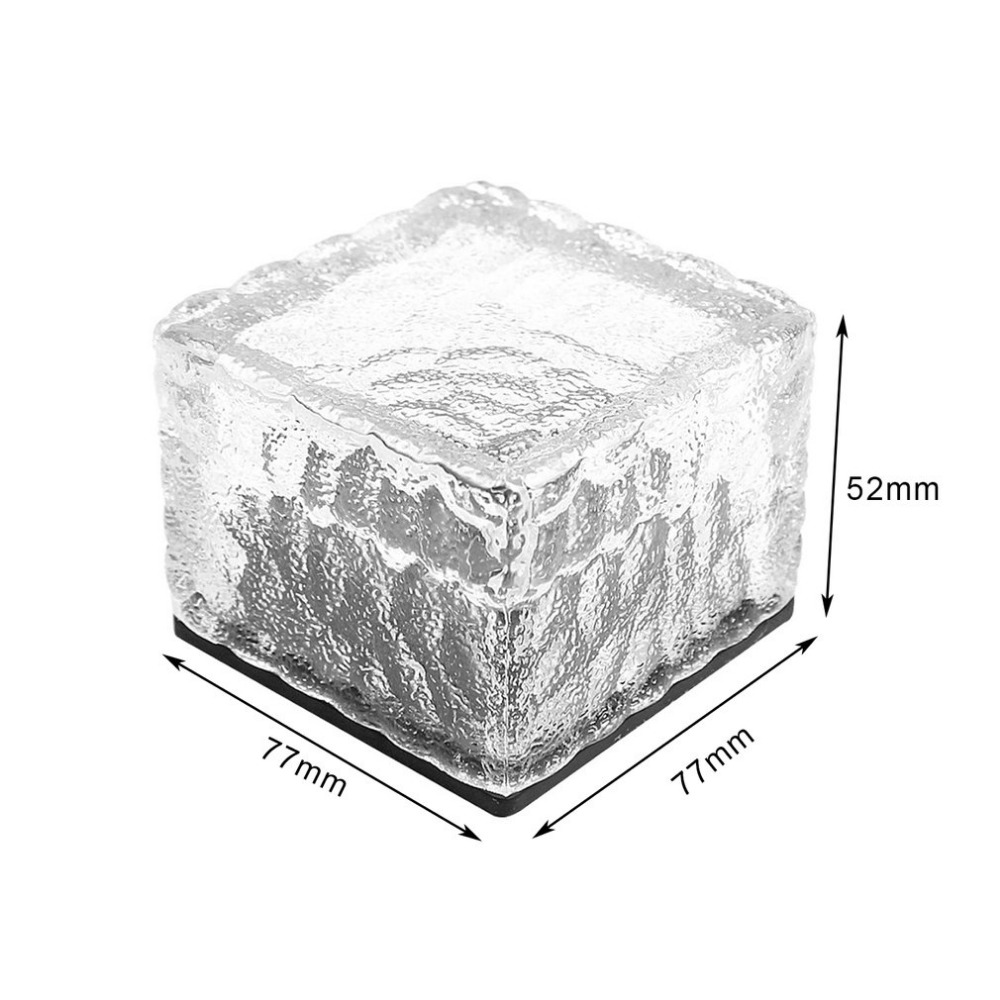 Waterproof Solar Powered Led Rock Light Cube Brick Design Garden