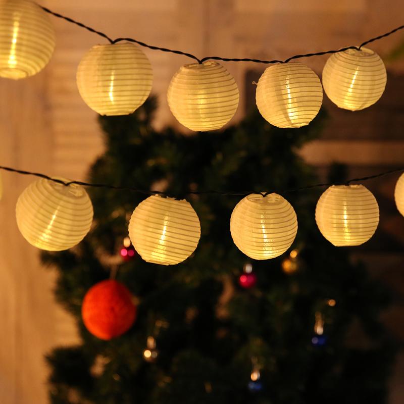 30 Led Lantern Ball Solar String Lights Outdoor Lighting