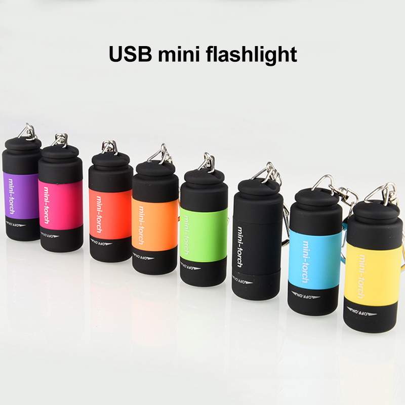 USB Rechargeable Handy LED Flashlight Waterproof  Mini LED Pocket LED Flash Light Keychain Torch Key Ring Light Zoomable  (15)