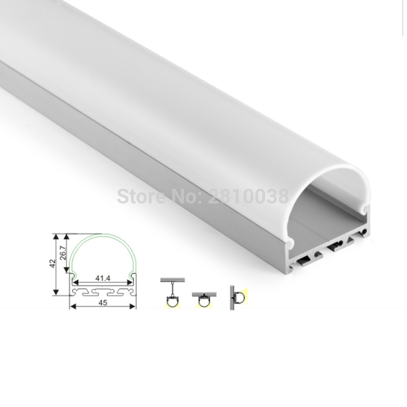 50 X1 M Sets Lot Round Shape Led Aluminum Profile Channel And Half