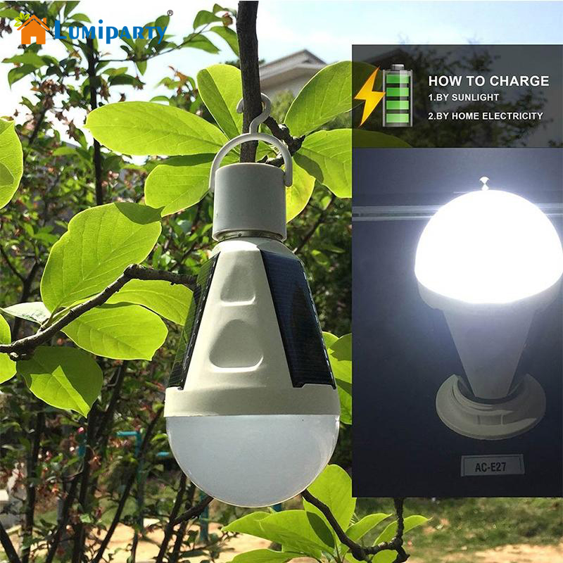 Lumiparty 7w 400lm Portable Led Solar Bulb Light E27 85 265v Lumiparty 7w 400lm Portable Led Solar
