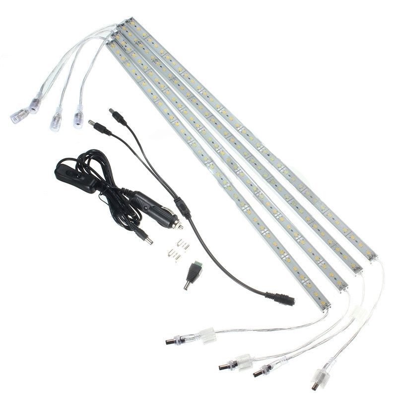 IKVVT New White 4 X 50cm 5630 Led Strip Lights Bars Camping Caravan Boat Car