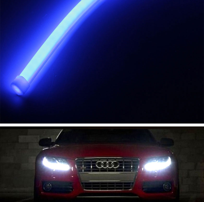 12V Car Turn Signal Lights Headlight 30Cm 45Cm 60CM 85CM Red White Blue Flexible DRL Daytime Running Lights Bar Lamp (7)