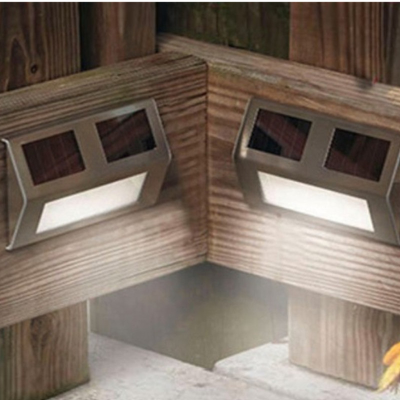 4pcs Waterproof Led Solar Wall Lights Outdoor Stairs Fence 4pcs Waterproof Led Solar Wall Lights
