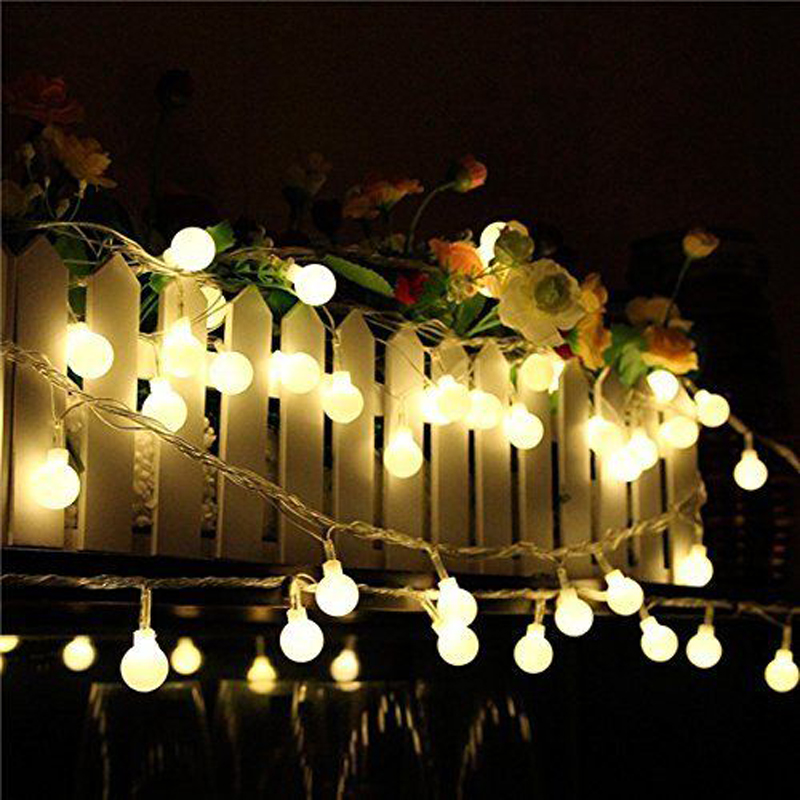 20/30/50 LEDs Warm White Globe String Lights Outdoor Christmas Party Xmas Patio Decoration String Lights