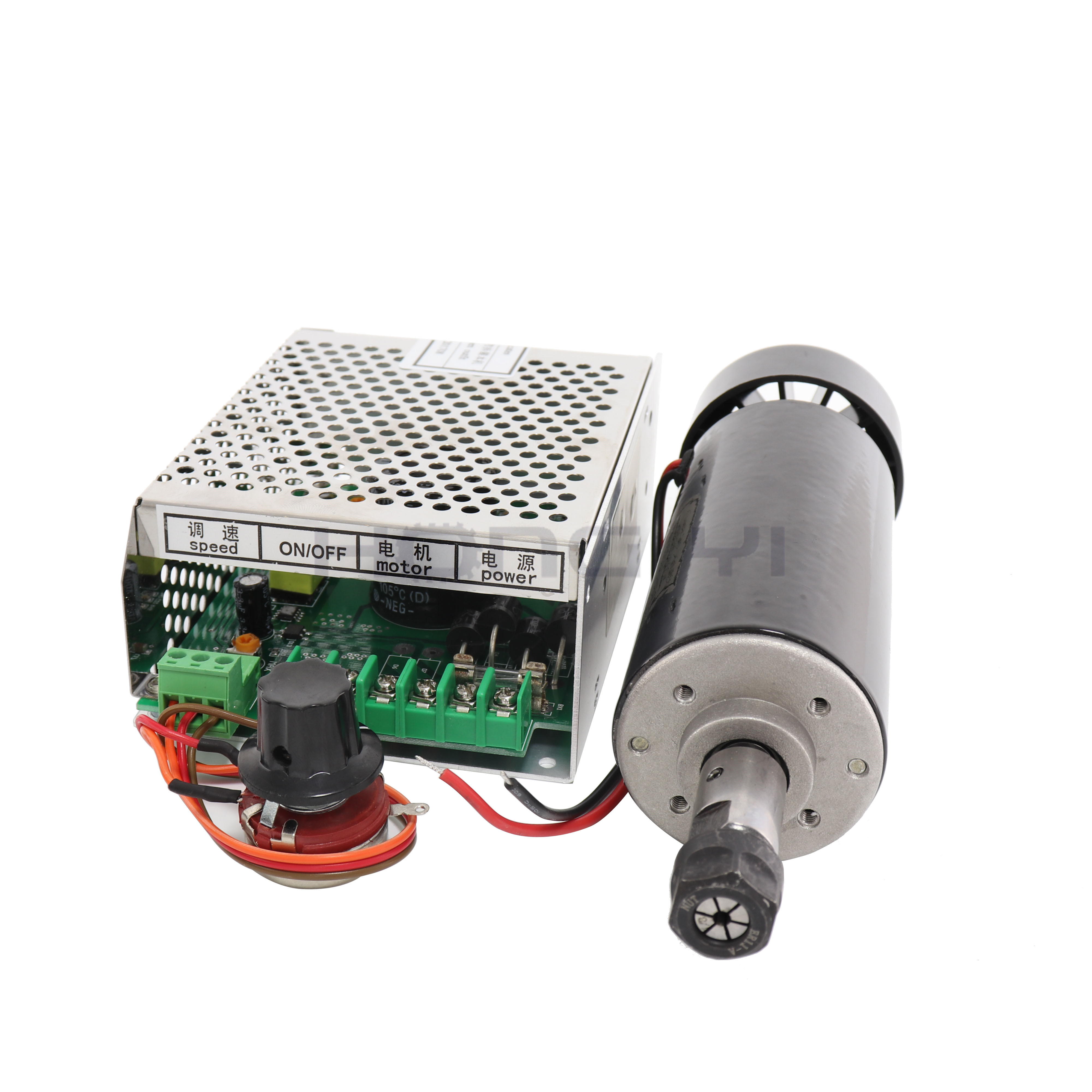 0.3KW Air Cooled Spindle ER11 Chuck CNC 300W 500W Spindle Motor + 52mm Clamps + Power Supply Speed Governor for PCB Engraving