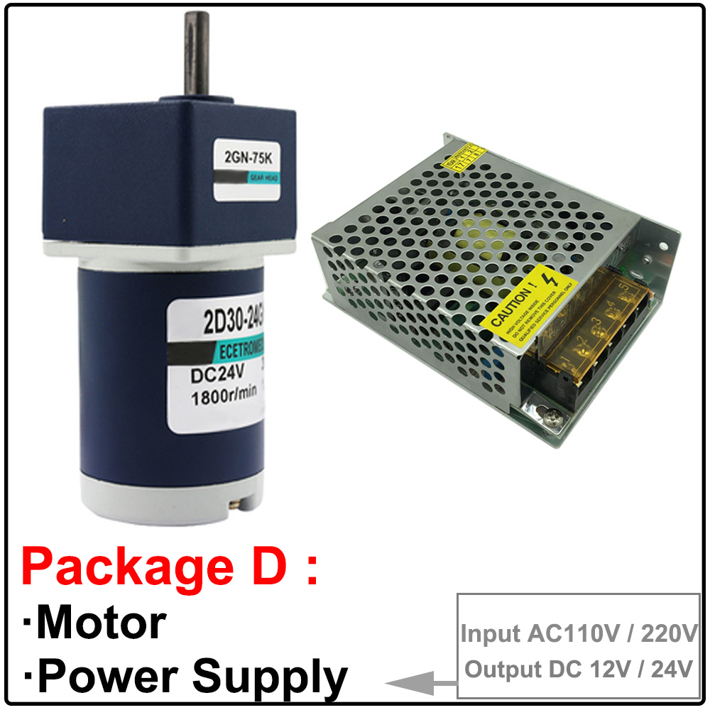 12V 24V Micro Metal DC Electric Geared Motor 30W Slow Speed 10-600RPM Low Noise Reversible Motor Adjustable Speed