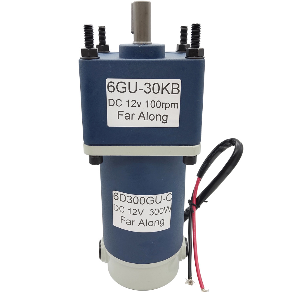 300W Micro Geared Reducer Motor DC 12V 24V Low Speed 10 To 1000RPM High Torque 19.7 To 400KG Adjustable Speed Reversible Motor