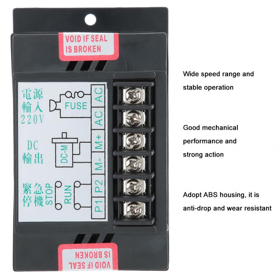 Motor Speed Controller ABS Housing Permanent Magnet Motor Regulated Speed Input Voltage 220VAC