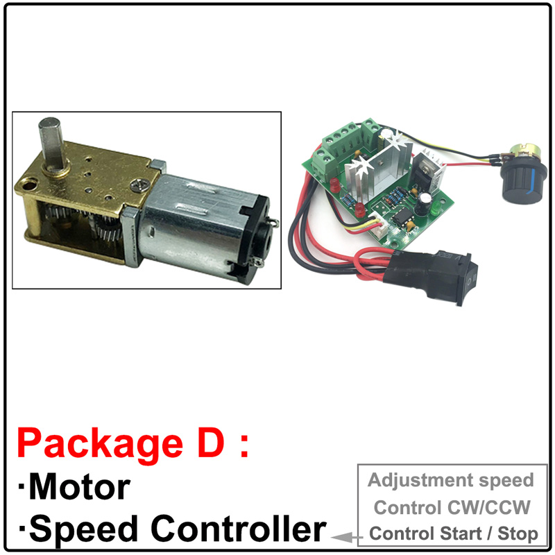 N20 Micro DC Geared Motor 3V 6V 12V Metal Gears Low Speed 15/30/60/63/120RPM Reversed Adjustable Speed for DIY Smart Robot Toys