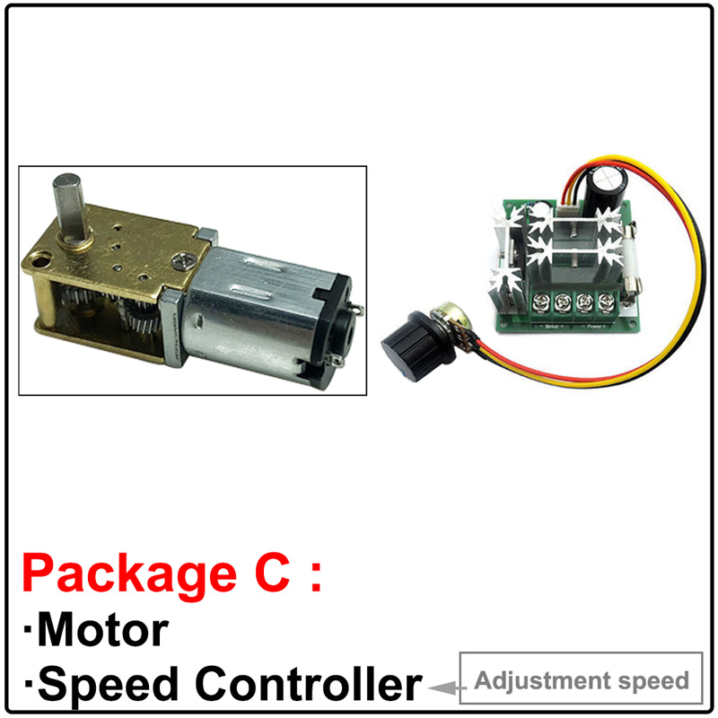 N20 Micro DC Geared Motor 3V 6V 12V Metal Gears Low Speed 15/30/60/63/120RPM Reversed Adjustable Speed for DIY Smart Robot Toys