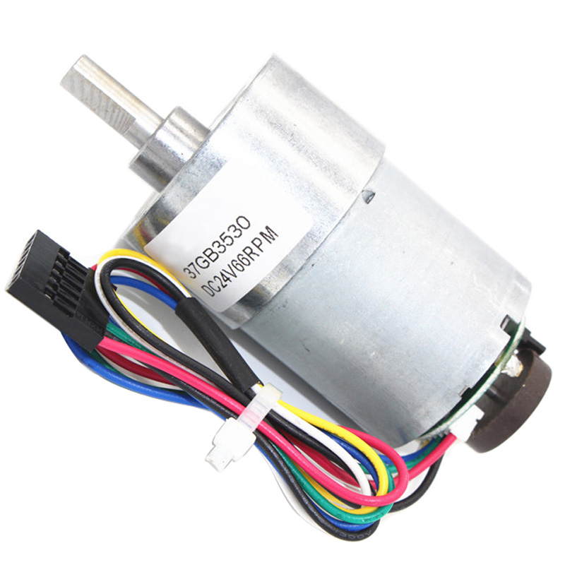 Micro DC Permanent Magnet Hall Encoder Geared Motor 12V 24V in High Torque DC Motor 5-1230RPM Reversed & Speed Can Be Measured