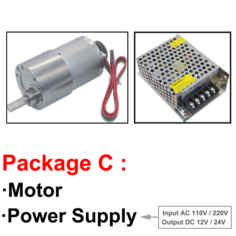 Micro DC Permanent Magnet Hall Encoder Geared Motor 12V 24V in High Torque DC Motor 5-1230RPM Reversed & Speed Can Be Measured