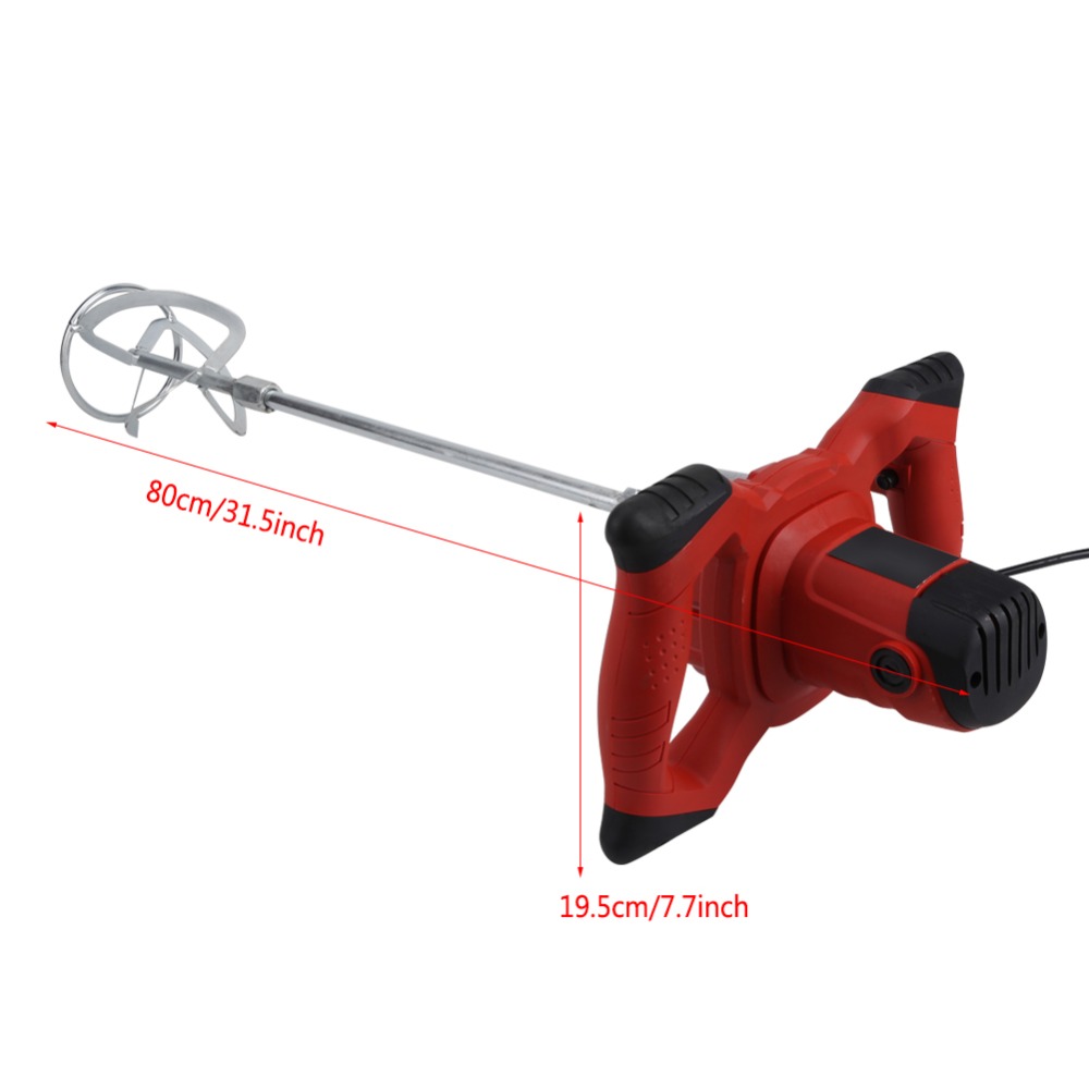 1500W AC 220V Handheld 6- Electric Mixer for Stirring Mortar Paint Cement Grout for Mixing Feed Food Paint Cement Etc