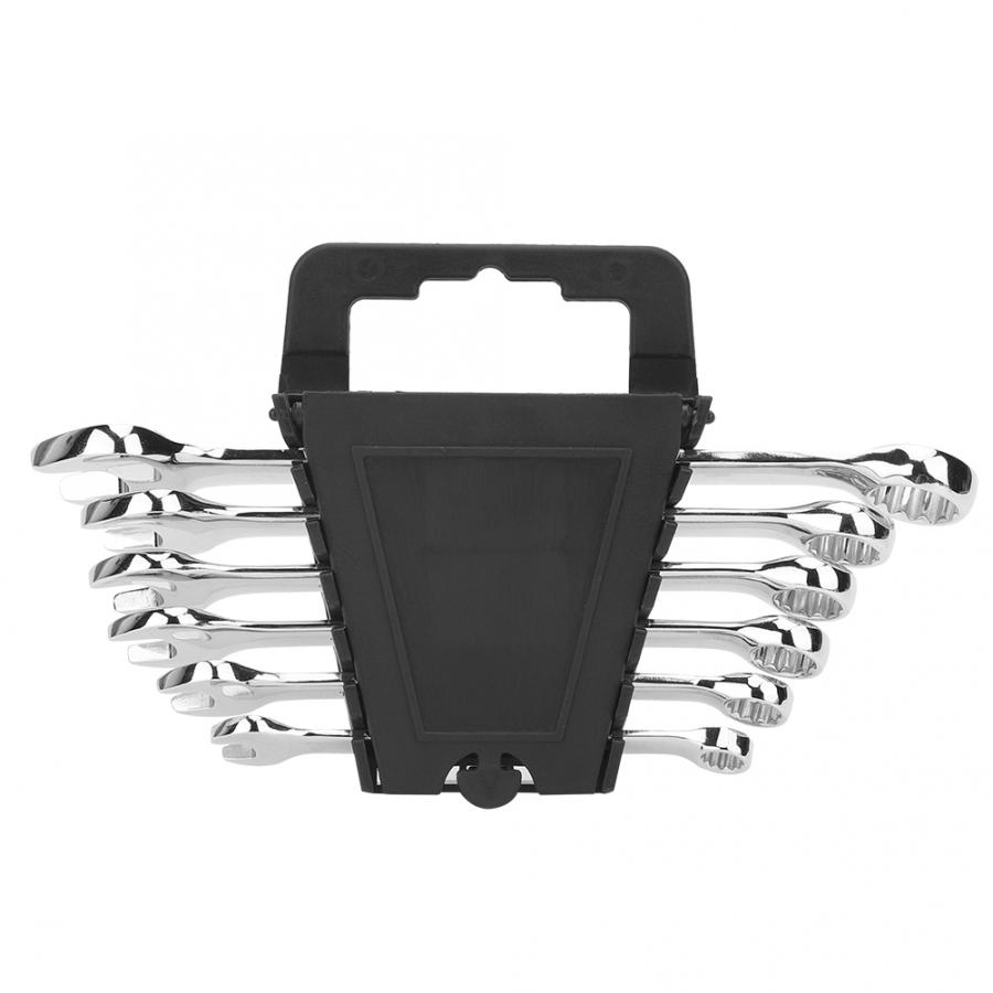 6Pcs Metric Wrench 45# Steel Multifunctional Double Head Spanner with Portable Storage Box