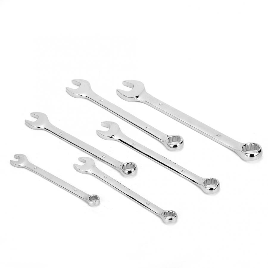 6Pcs Metric Wrench 45# Steel Multifunctional Double Head Spanner with Portable Storage Box