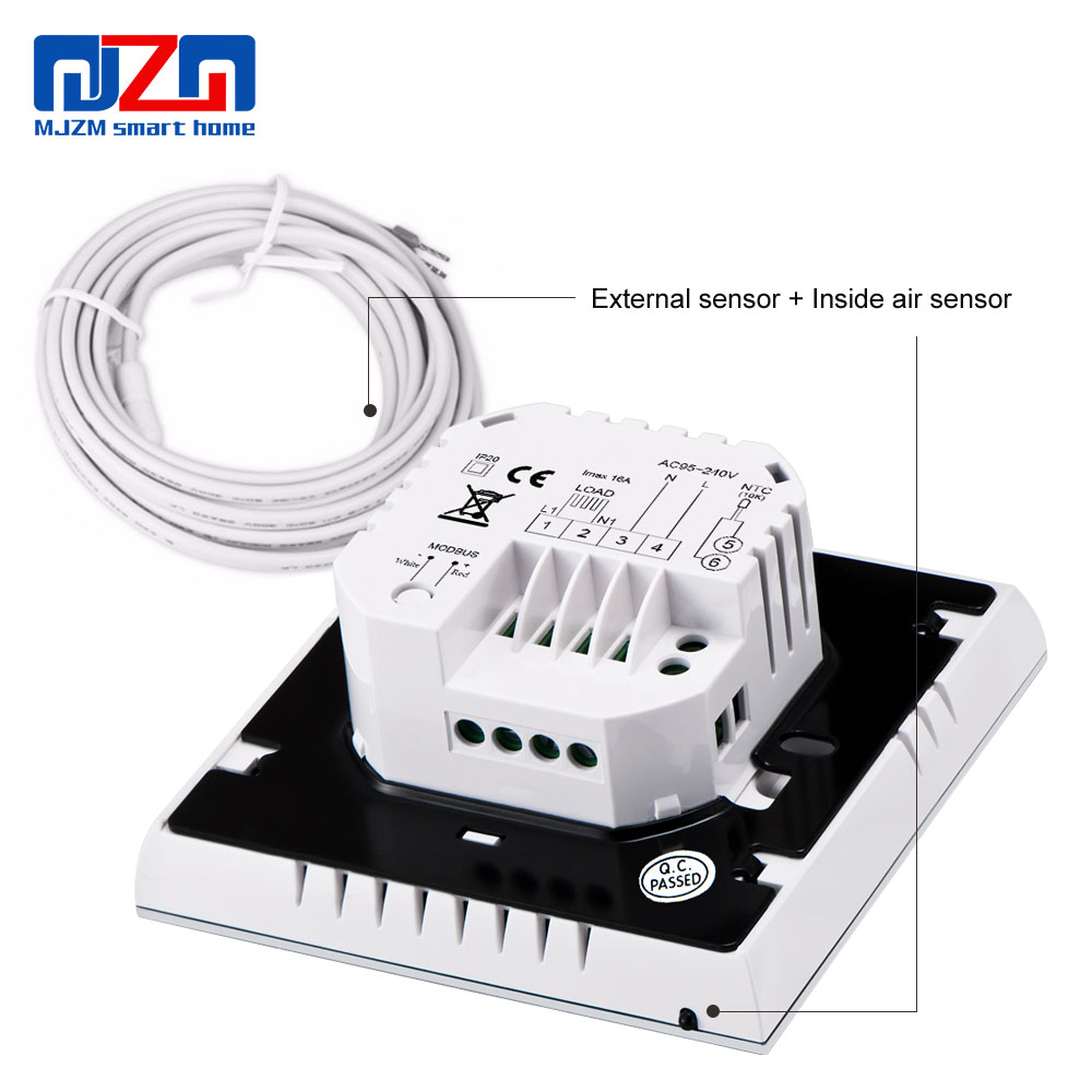 MJZM 16A-1000 Programmable Underfloor Heating Thermostat 95-240V LCD Touch Screen Room Temperature Controller for Warm Floor