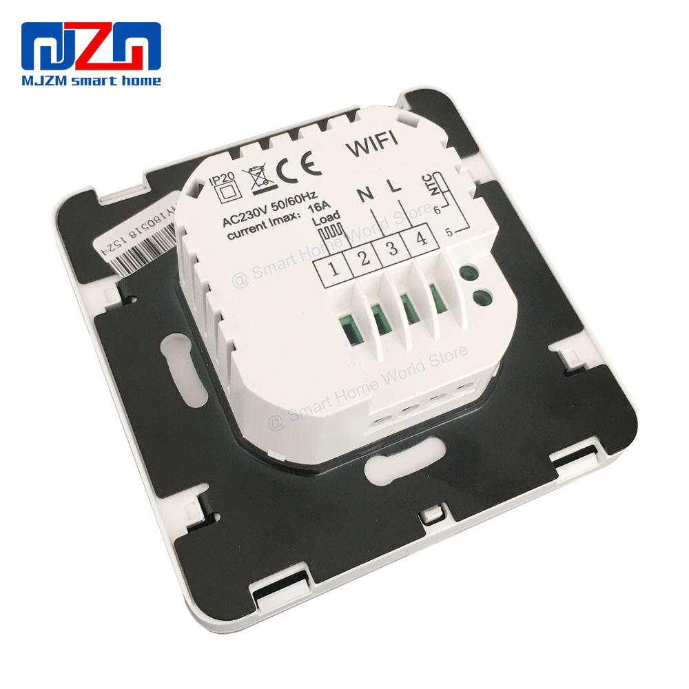 MJZM 16A08-4-WiFi Echo Alexa Voice Control Thermo Regulator for Smart Home NTC Underfloor Heating Thermostat White Backlight