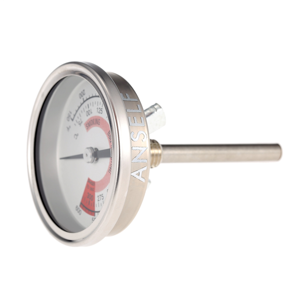 Oven Thermometer Stainless Steel BBQ Smoker Pit Grill Thermometer Temp Gauge with Dual Gage Kitchen Baking Tools for Home