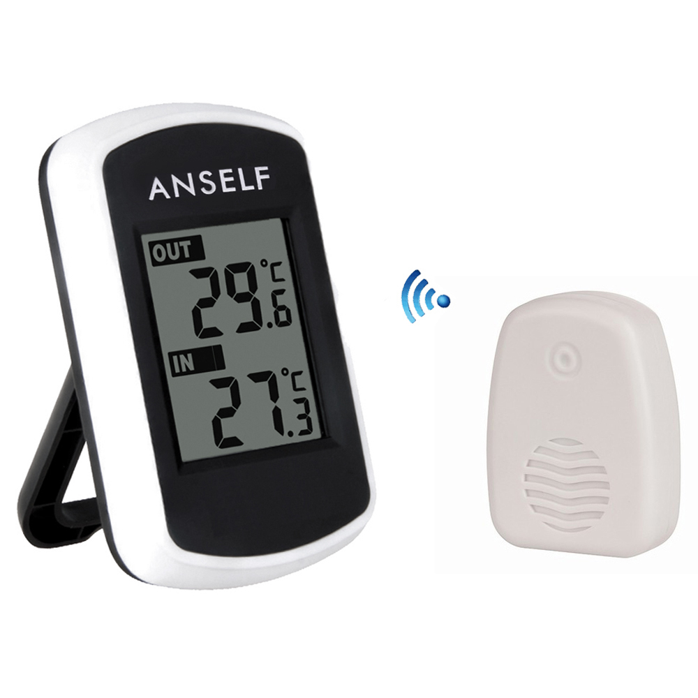 Sensitive Indoor Outdoor Thermometer LCD Digital Wireless Temperature Measurement Ambient Weather Tester for Home Office Use