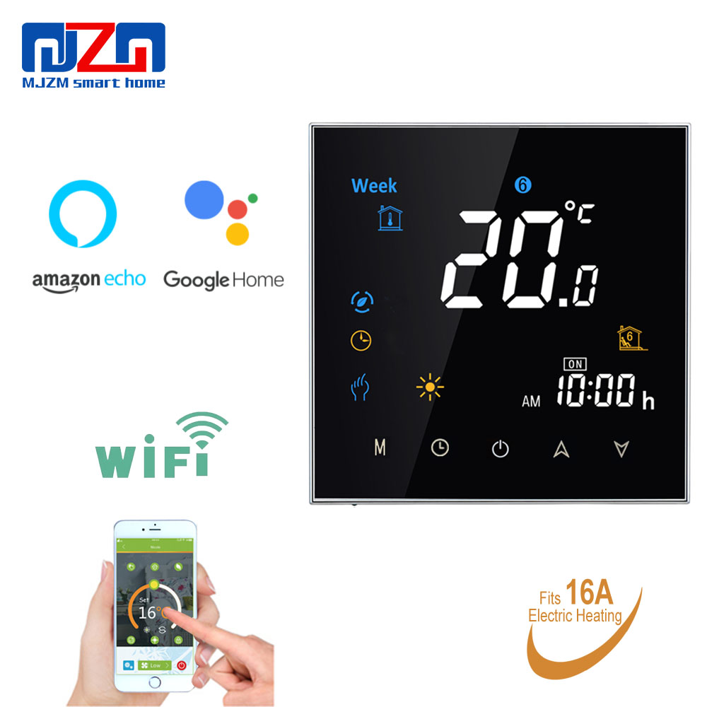 MJZM 16A-3000-WiFi Thermostat Temperature Controller for Electric Floor Heating Works with Alexa Google Home Has Memory Function
