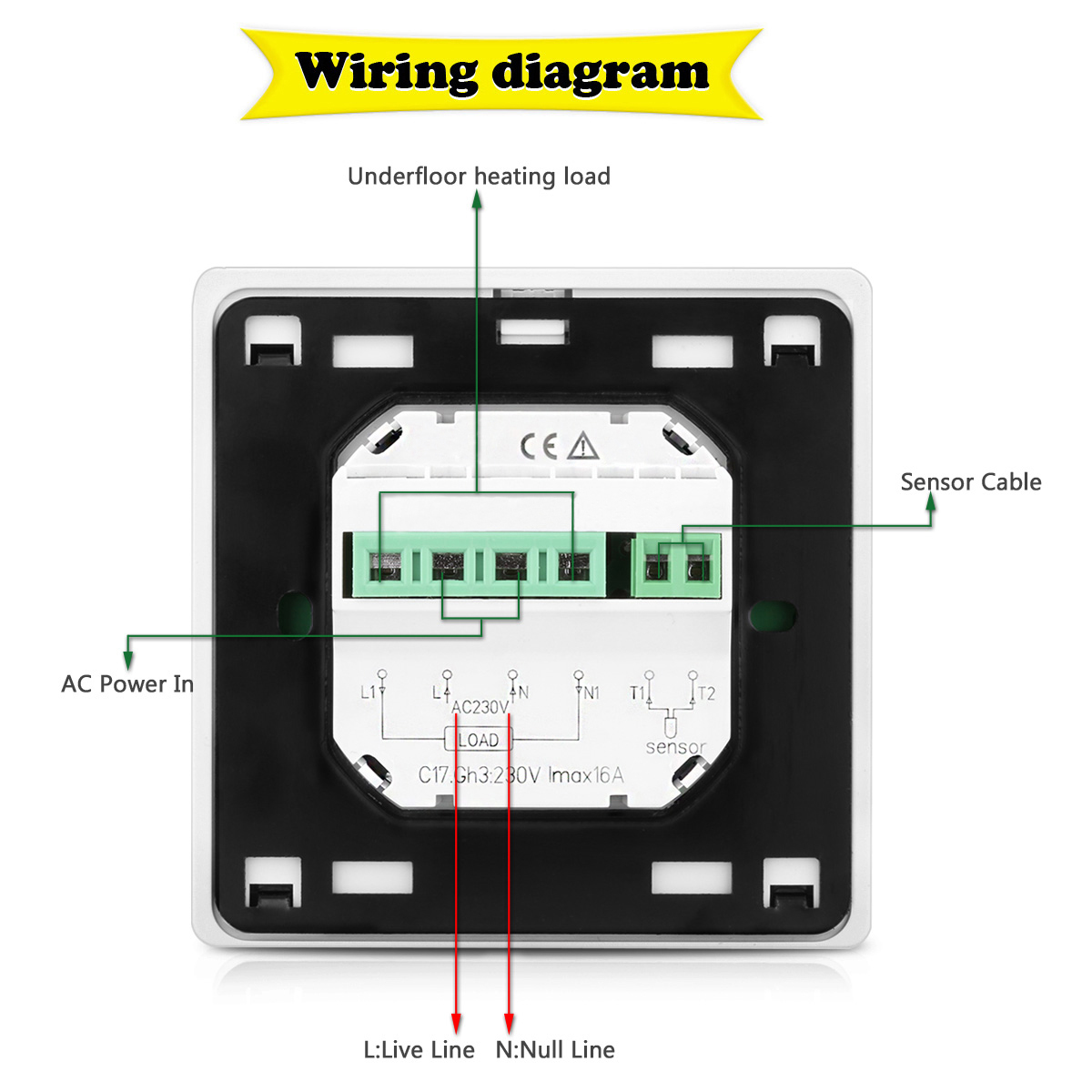 FLOUREON WiFi Thermostat Regulator App Control Programmable Floor Heating Wireless Temperature Controller for Smart Home