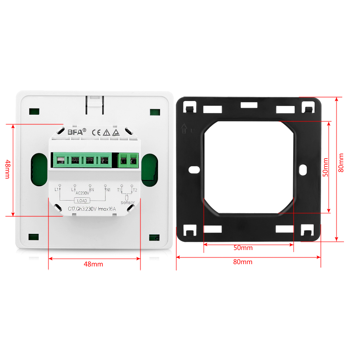 FLOUREON WiFi Thermostat Regulator App Control Programmable Floor Heating Wireless Temperature Controller for Smart Home