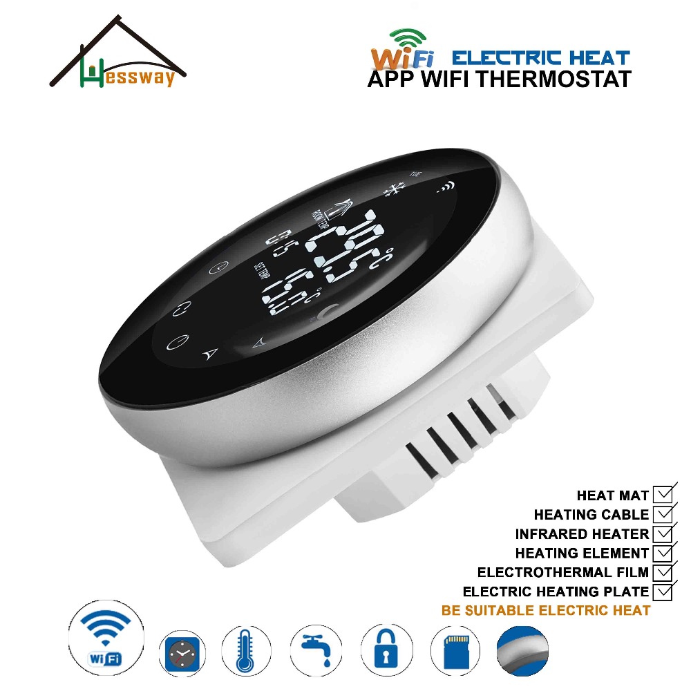 EU Programmable Double Sensor Electric Temperature Controller WiFi THERMOSTAT 16A Heating Cable for Graphene Heating Film