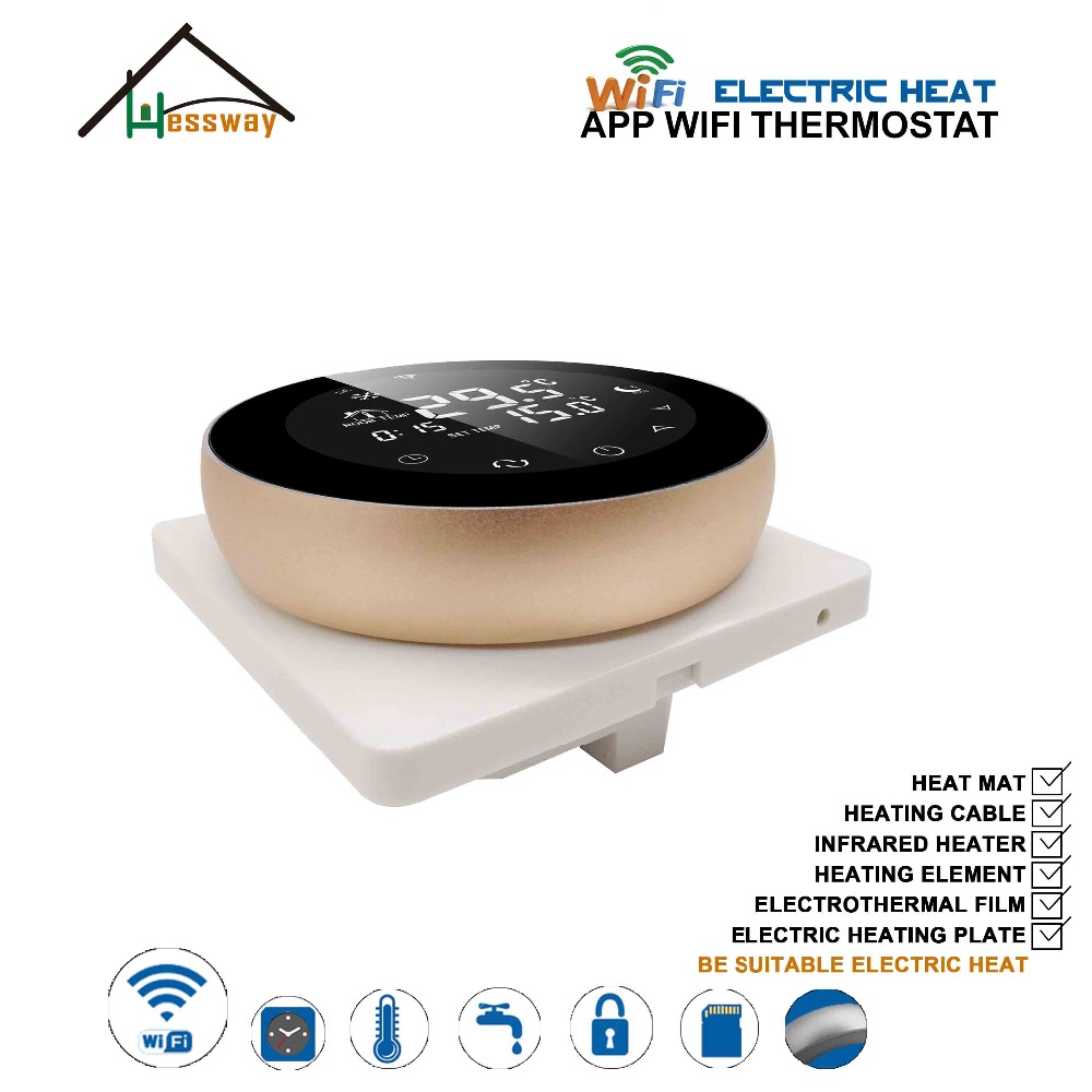 EU Programmable Double Sensor Electric Temperature Controller WiFi THERMOSTAT 16A Heating Cable for Graphene Heating Film