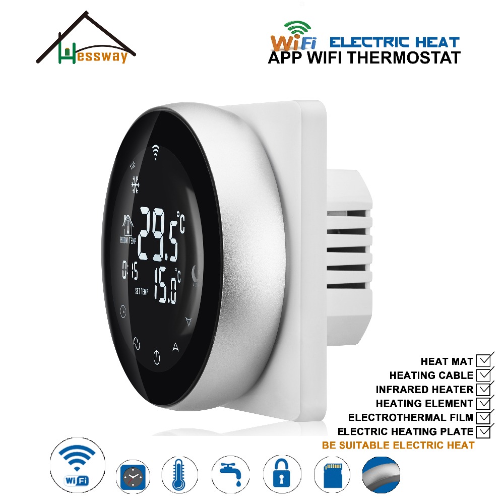 EU Programmable Double Sensor Electric Temperature Controller WiFi THERMOSTAT 16A Heating Cable for Graphene Heating Film