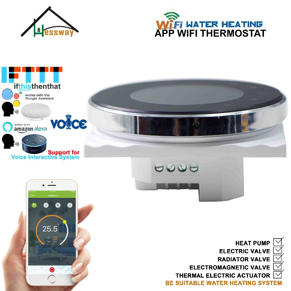 95-240VAC WiFi Controlled Thermostatic Radiator Valve Thermostat Google Home Control for Floor Heating 3A Electric Actuator