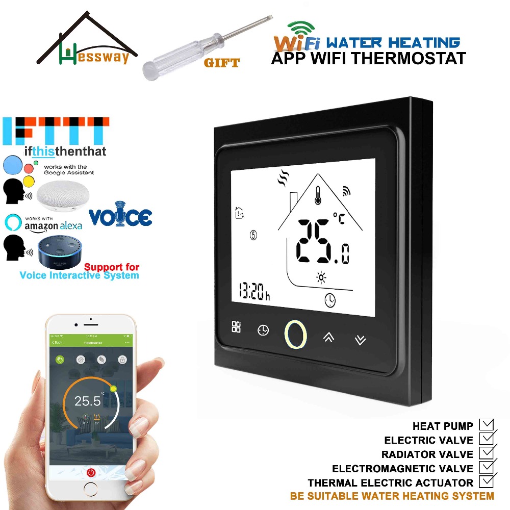 WiFi Radiator Thermostat Programmable Temperature Controller Voice Interaction Alexa Google Home Control for Floor Heating 3A