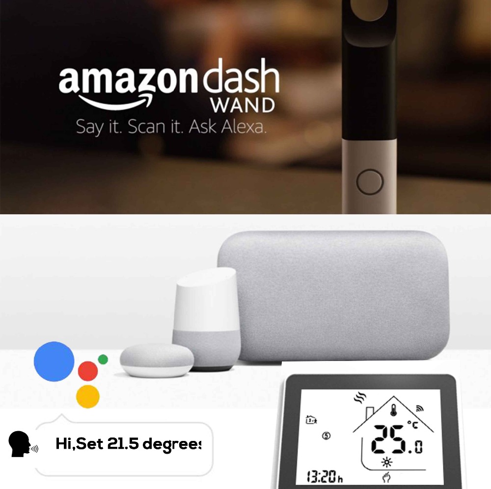 WiFi Radiator Thermostat Programmable Temperature Controller Voice Interaction Alexa Google Home Control for Floor Heating 3A