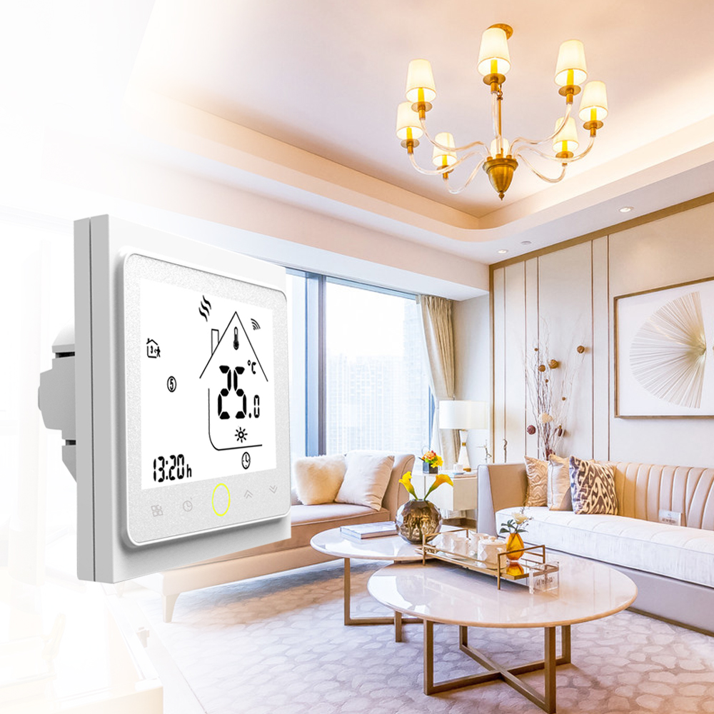 WiFi Thermostat Temperature Controller for Electric Heating Work Home Water Heating System Six Periods Programmable BHT-002GALW