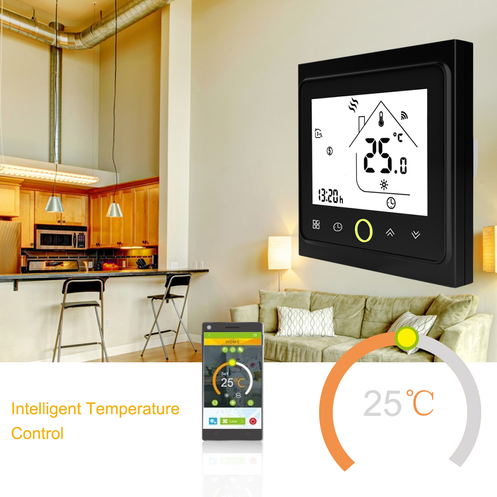 BHT-002GBLW Home WiFi Digital Temperature Controller Thermostat for Gas Boiler Home Control Thermoregulator for Warm Room